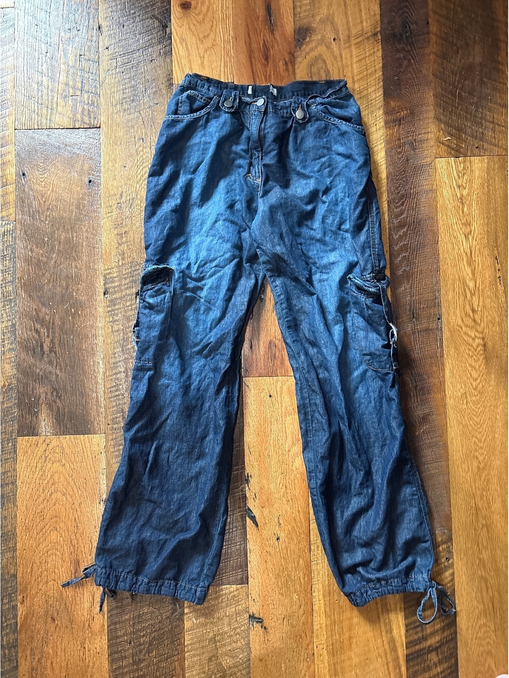 Max mara linen cotton balloon cargo pants ankle cinch 28